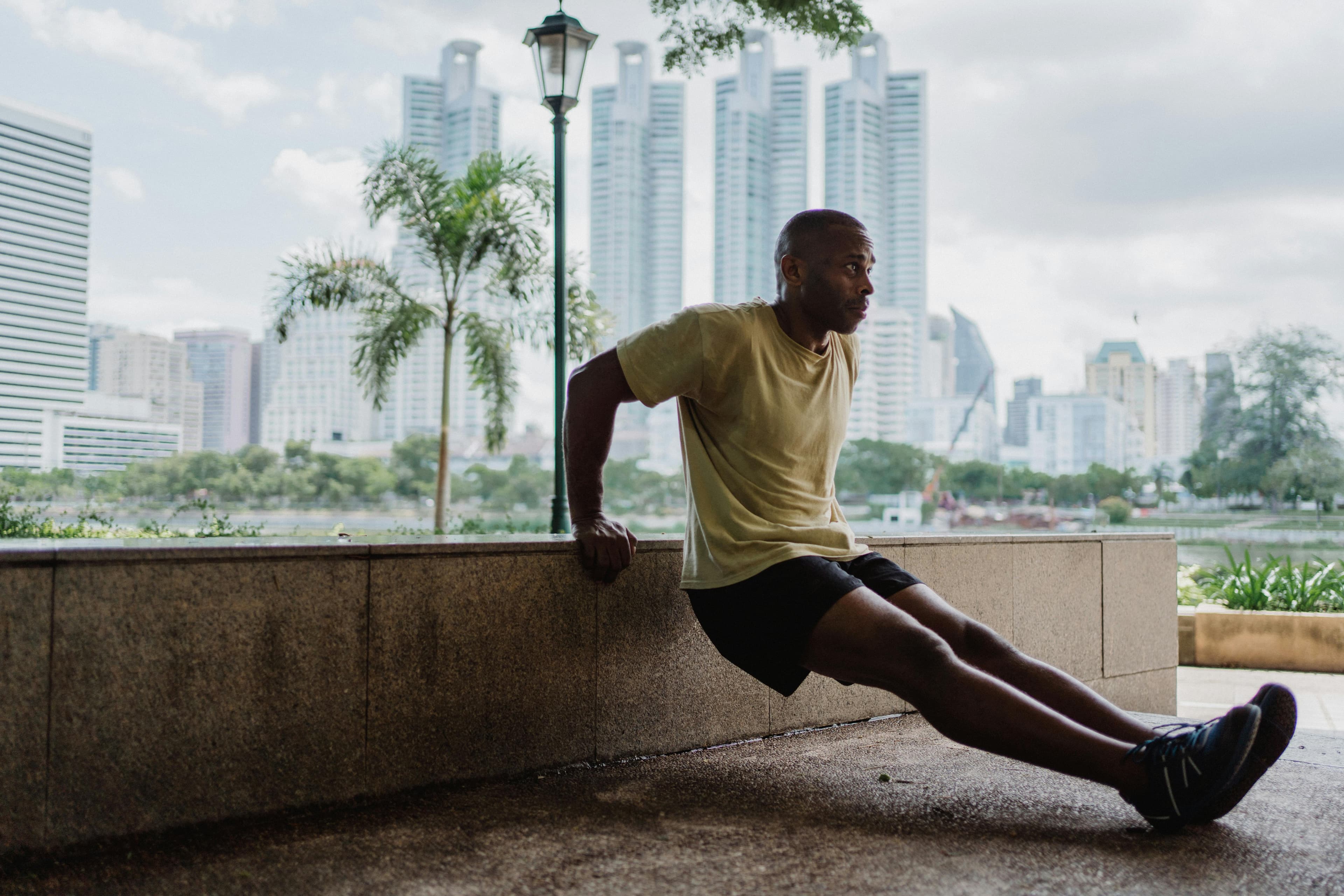 Athlete stretching for mobility